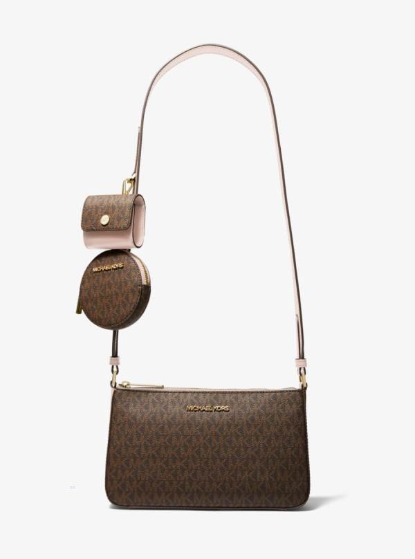Damske Taška Cez Rameno Michael Kors Jet Set Travel Small Logo with Pouches Ruzove - Kabelky Michael Kors Slevy | EARNS-6793